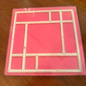 Society Social Pink Bamboo Glass Tray